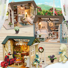 ELMAS Creative Miniature Dollhouse Kit with Furniture