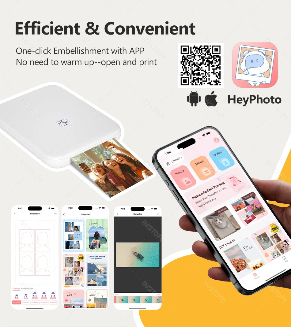 ELMAS Portable Bluetooth Mini Photo Printer for 2x3 Sticky Prints - Al Masam Stationery LLC