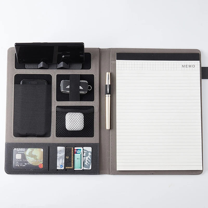 ELMAS Executive A4 Leather Portfolio Organizer for Men - Al Masam Stationery LLC