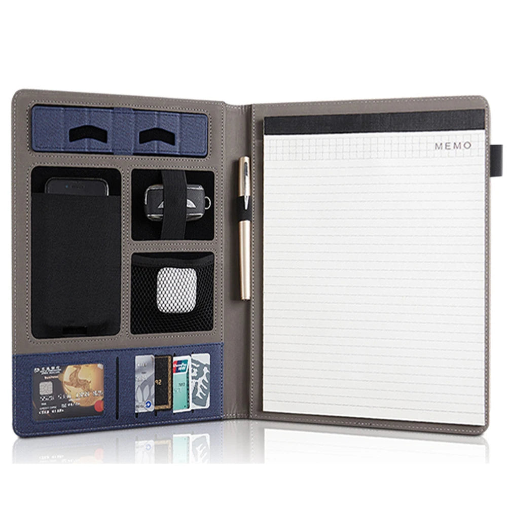 ELMAS Executive A4 Leather Portfolio Organizer for Men - Al Masam Stationery LLC