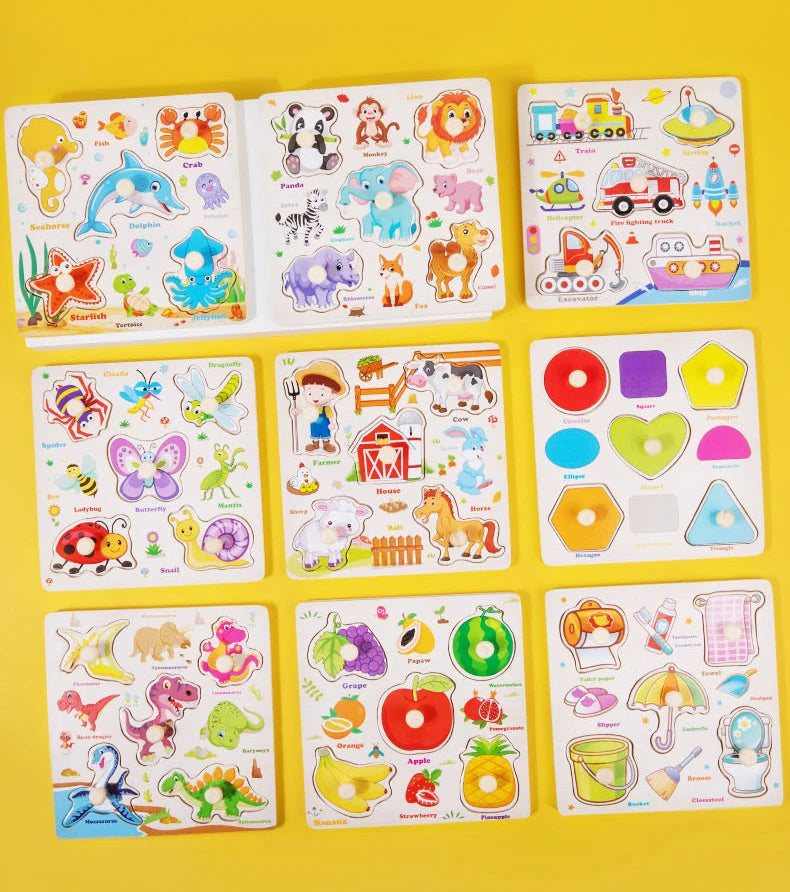 ELMAS Wooden Puzzle Montessori Animal Traffic Toy for Kids - Al Masam Stationery LLC