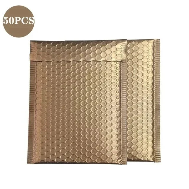 ELMAS 50Pcs Holographic Bubble Mailer Rose Red Shipping Bag - Al Masam Stationery LLC