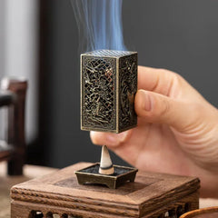 ELMAS Elegant Square Incense Burner for Home Aromatherapy