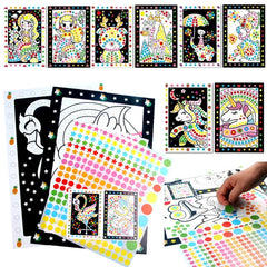ELMAS 4 Sets Child Sticker Dot Mosaic Puzzle Games