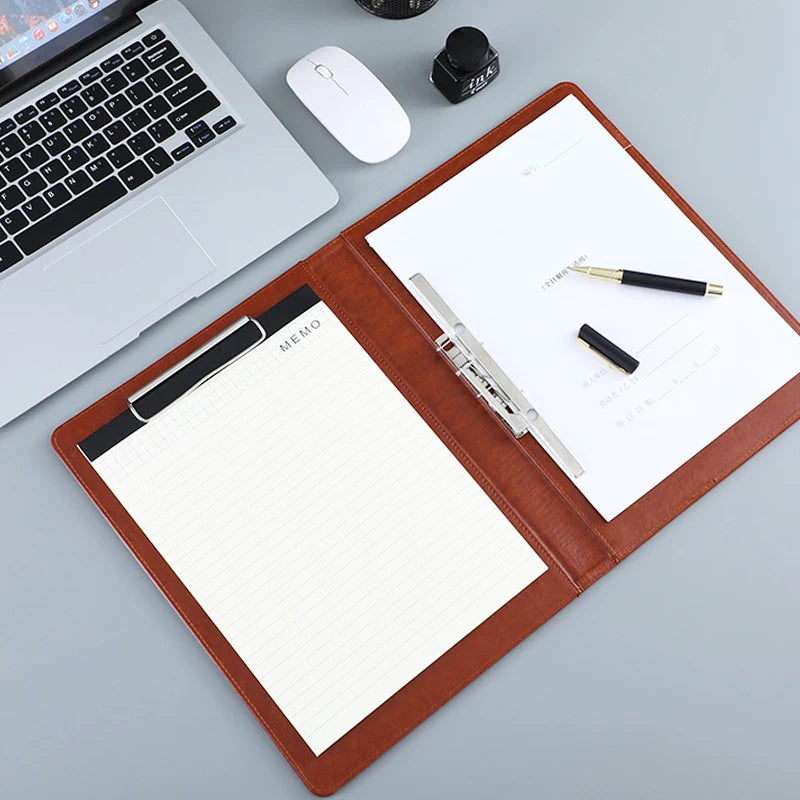 ELMAS Elegant PU Leather A4 Padfolio with Clips - Al Masam Stationery LLC