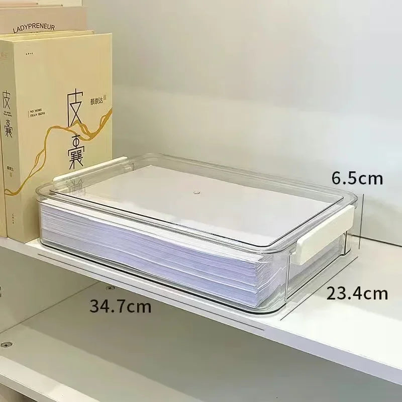 ELMAS Transparent Acrylic A4 Paper Storage Box Organizer - Al Masam Stationery LLC