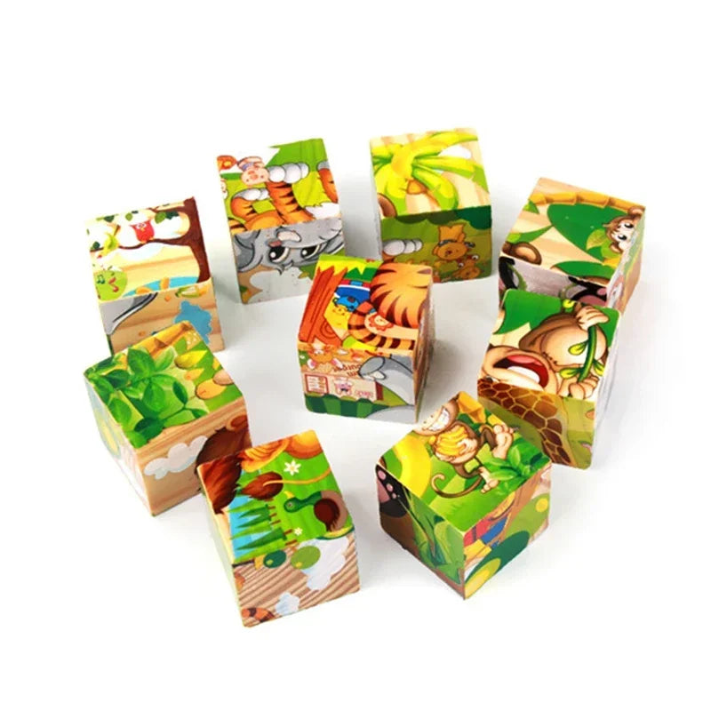 ELMAS 3D Cube Wooden Puzzle Montessori Learning Toy - Al Masam Stationery LLC