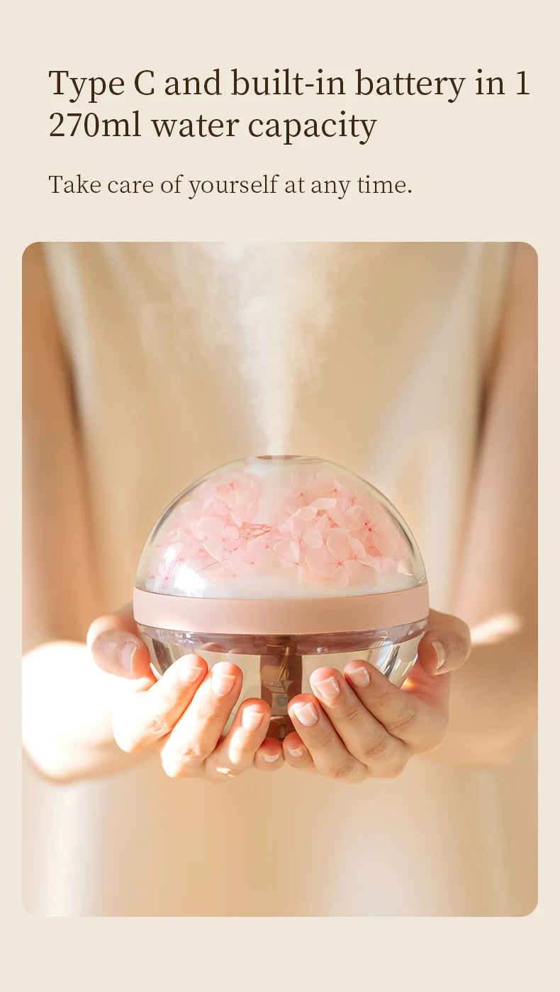 ELMAS 270ML USB Rechargeable Air Humidifier With LED Light - Al Masam Stationery LLC