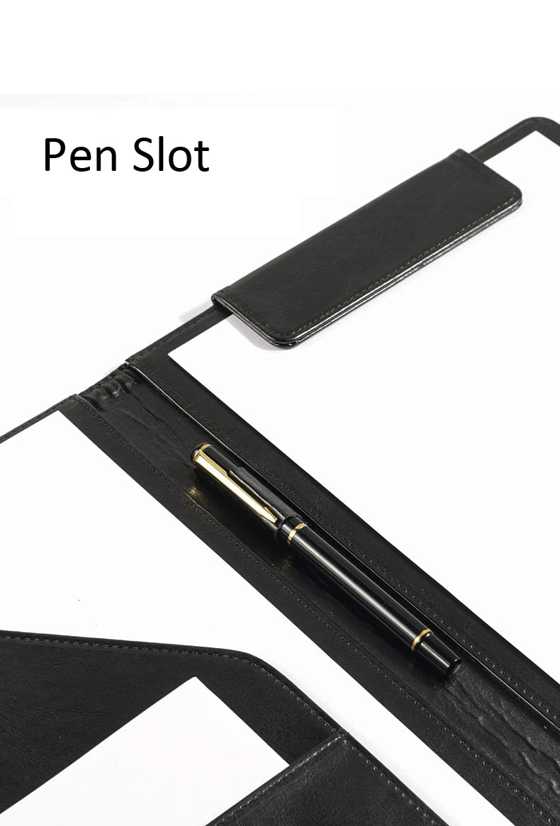 ELMAS Executive A4 Leather Portfolio Clipboard Holder - Al Masam Stationery LLC