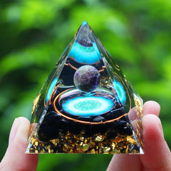 ELMAS Healing Amethyst Energy Pyramid for Balance