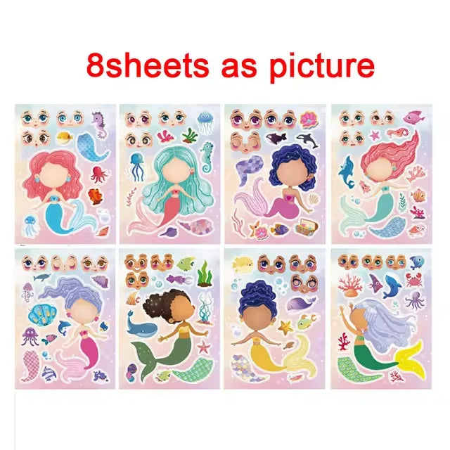 ELMAS Cute Cartoon Face Puzzle DIY Sticker Book Set - Al Masam Stationery LLC