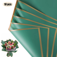 ELMAS Elegant Flower Wraps with Golden Edges - 10 Sheets