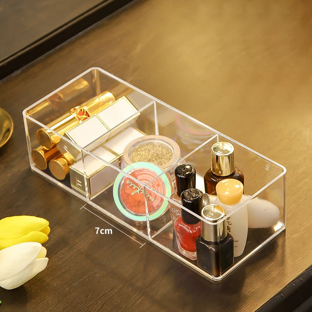 ELMAS Clear Acrylic Makeup Layered Storage Box Compartment - Al Masam Stationery LLC