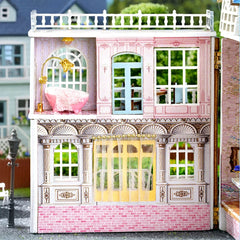 ELMAS Creative DIY Wooden Dollhouse for Kids’ Fun