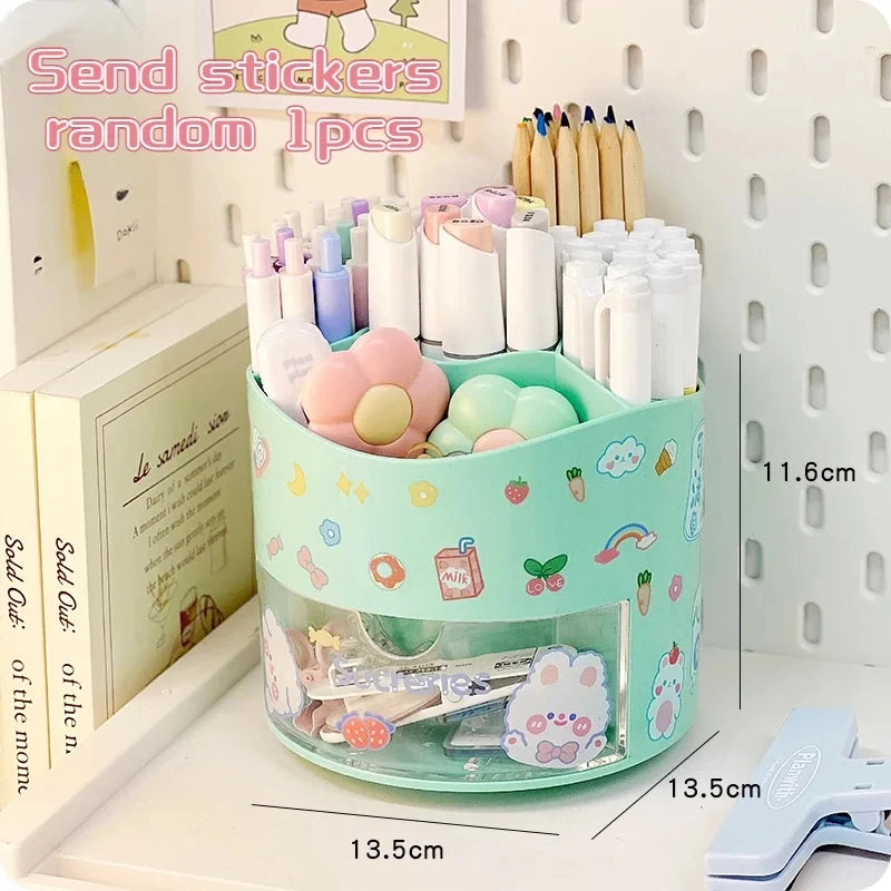 ELMAS Kawaii Rotating Pen Holder & Stationery Organizer Box - Al Masam Stationery LLC
