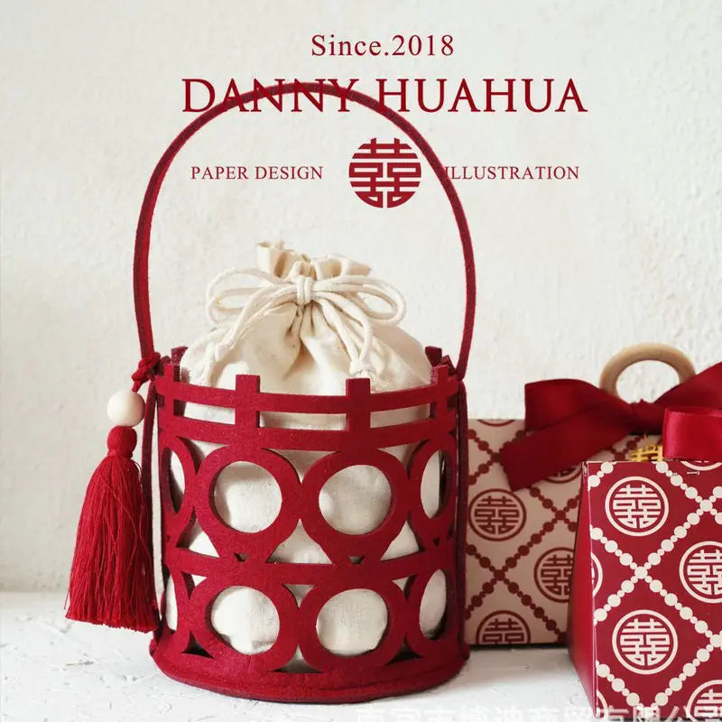 ELMAS Fashionable Hollow Wedding Gift Bag Storage Handbag - Al Masam Stationery LLC