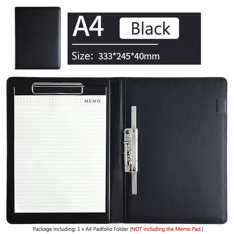 ELMAS Elegant PU Leather A4 Padfolio with Clips - Al Masam Stationery LLC