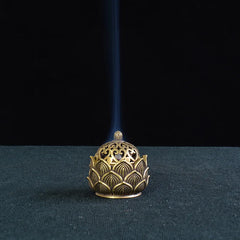 ELMAS Retro Copper Lotus Incense Burner for Home & Office