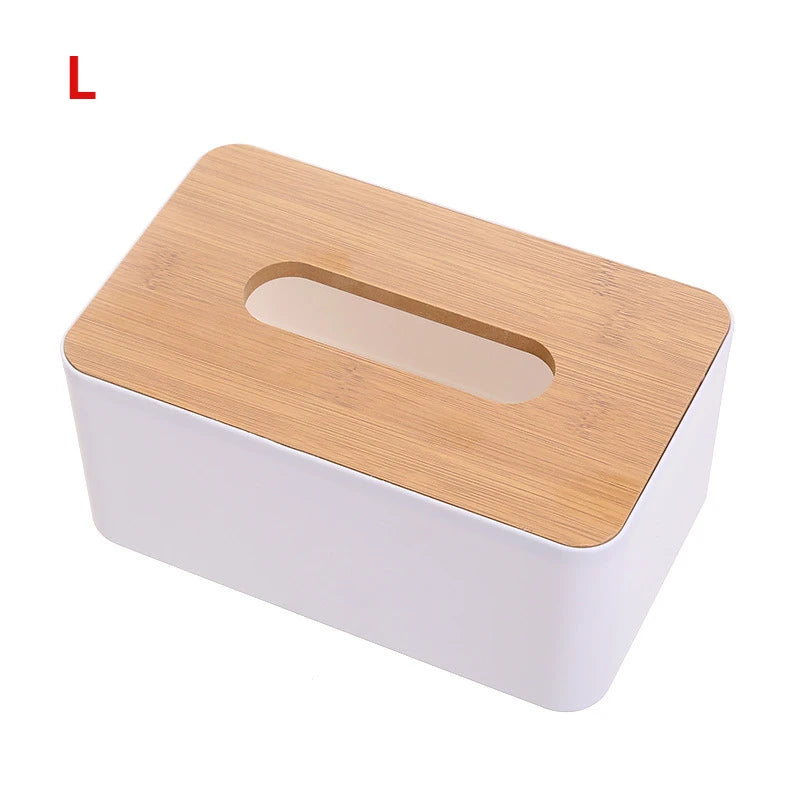 ELMAS Modern Tissue Box with Wooden Lid for Home & Car - Al Masam Stationery LLC