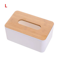 ELMAS Modern Tissue Box with Wooden Lid for Home & Car