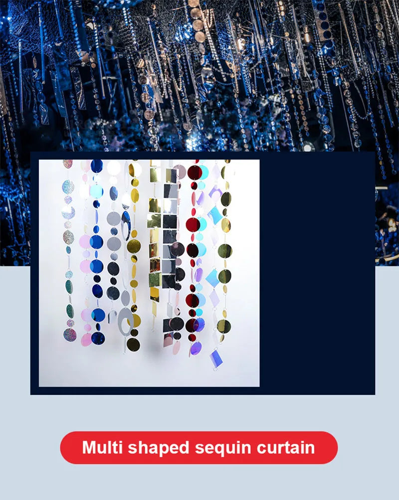 ELMAS Gold Sequins Party Glitter Curtain Backdrop 50/100 Pcs - Al Masam Stationery LLC