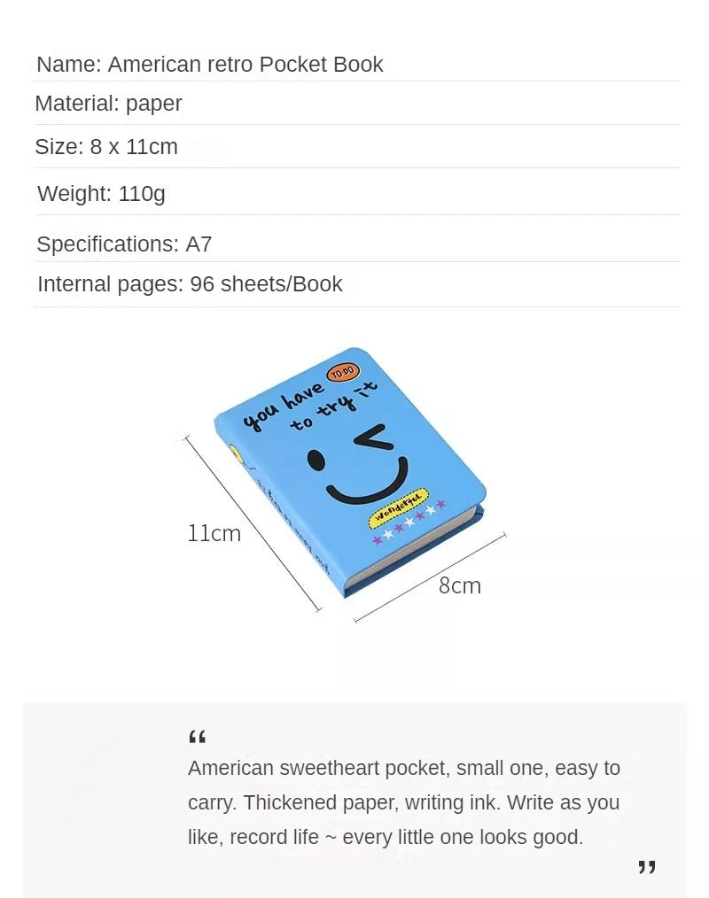 ELMAS American Retro A7 Mini Notepad Daily Planner - Al Masam Stationery LLC