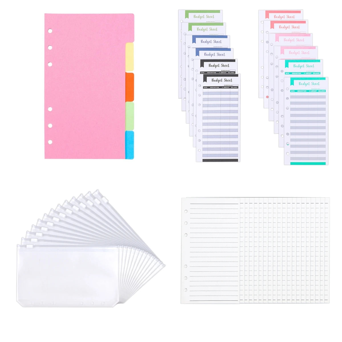 ELMAS 62pcs/set A6 Leather Ring Binder Notebook Organizer - Al Masam Stationery LLC