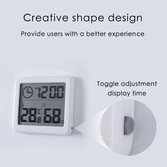 ELMAS Modern Digital Desk Clock with Temp & Humidity Display