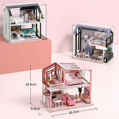 ELMAS Creative Wooden Dollhouse Kit for Kids' Fun