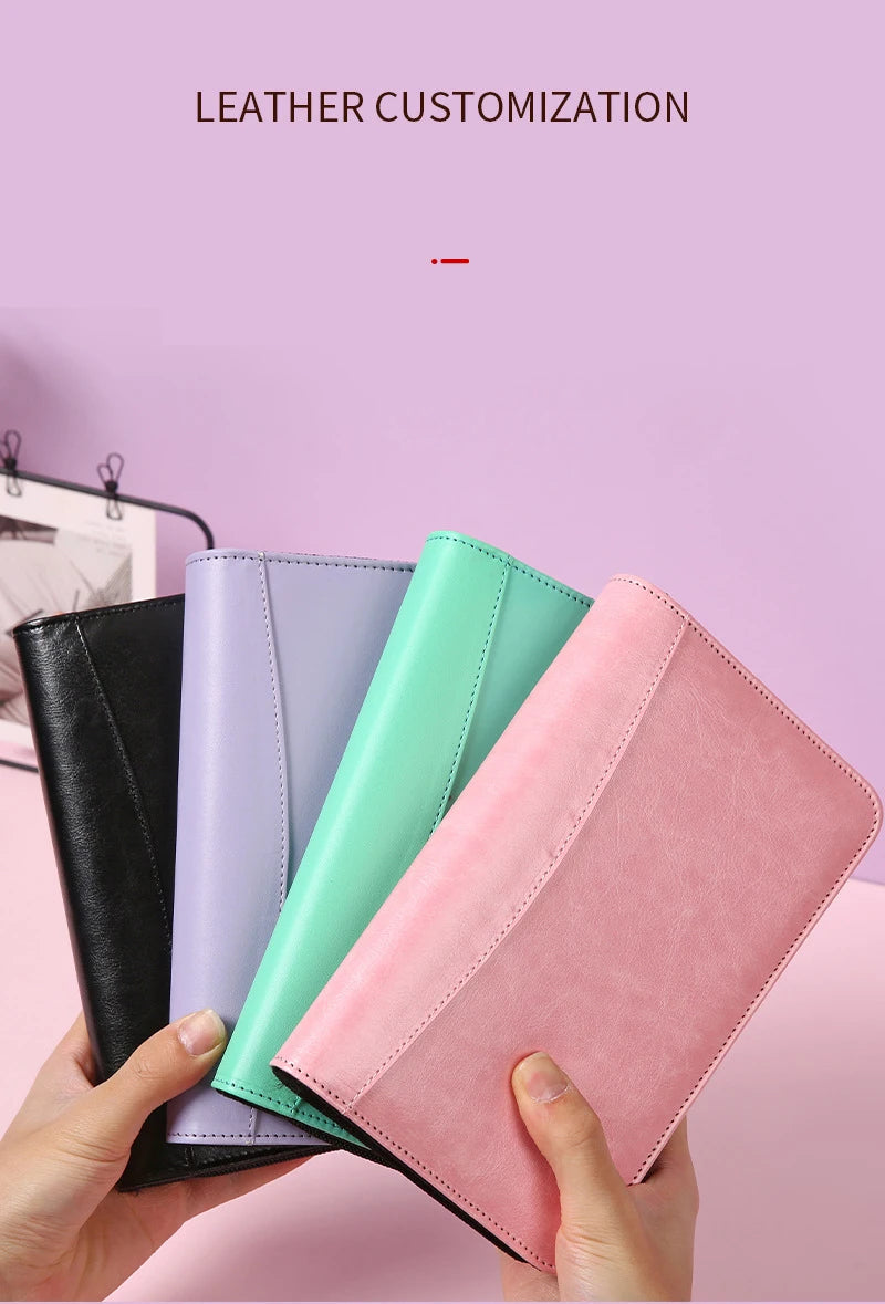 ELMAS Stylish A6 Leather Binder Planner with Calculator - Al Masam Stationery LLC