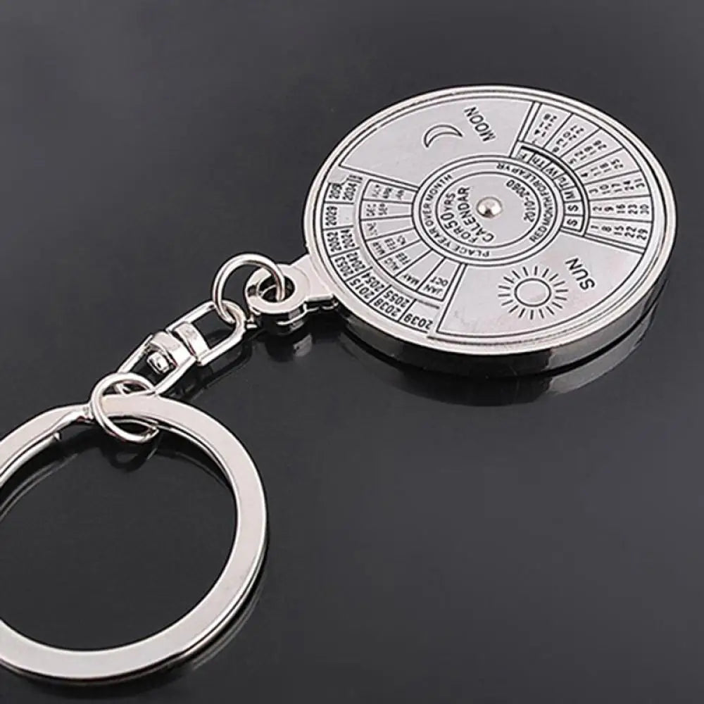 ELMAS Timeless Silver Alloy Perpetual Calendar Keychain - Al Masam Stationery LLC