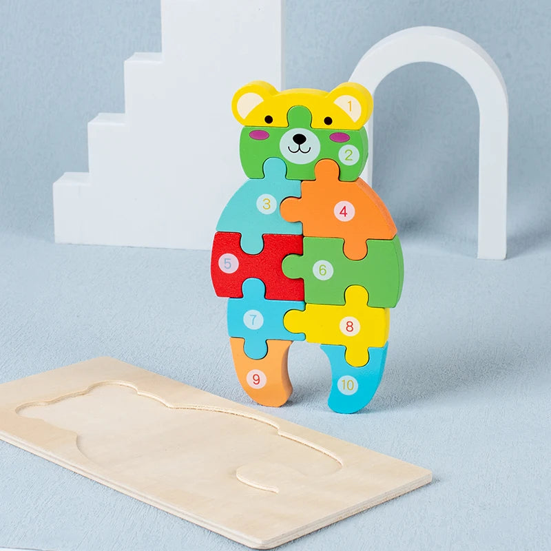 ELMAS Montessori Wooden Toddler Puzzles for Kids - Al Masam Stationery LLC
