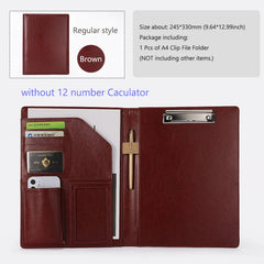 ELMAS Premium A4 Leather Padfolio & Clipboard Organizer