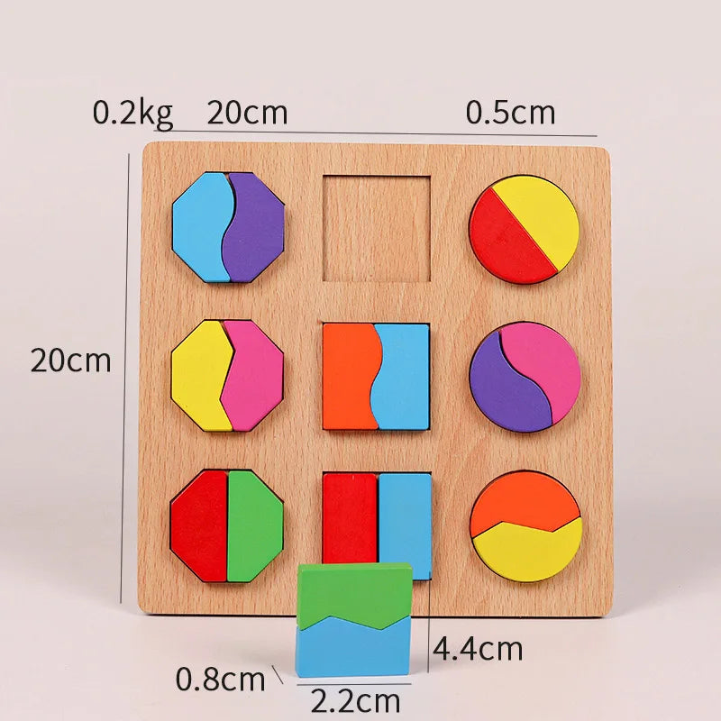 ELMAS Wooden Puzzle Montessori Toys for 1-3 Years Kids - Al Masam Stationery LLC
