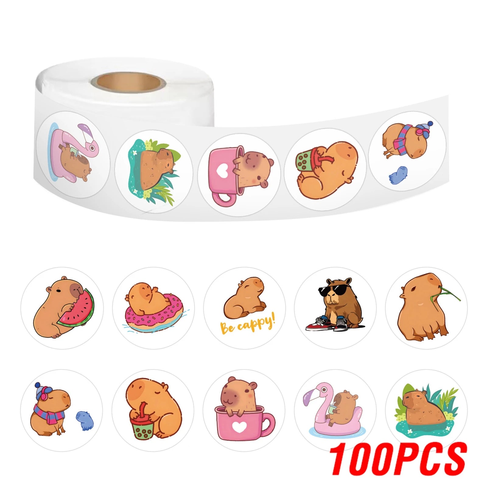 ELMAS Adorable Capybara Cartoon Stickers for Crafts - Al Masam Stationery LLC