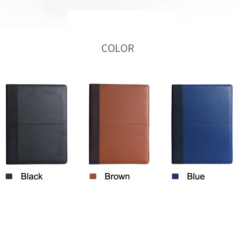 ELMAS Premium Leather A4 Portfolio Organizer - Black - Al Masam Stationery LLC