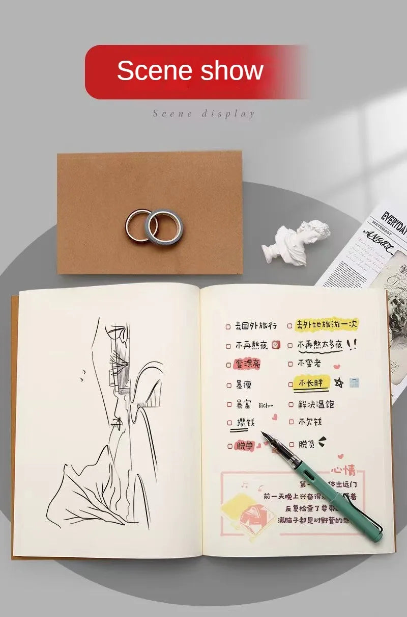 ELMAS A5 Thick Kraft Paper Notebook for Postgraduate Exams - Al Masam Stationery LLC