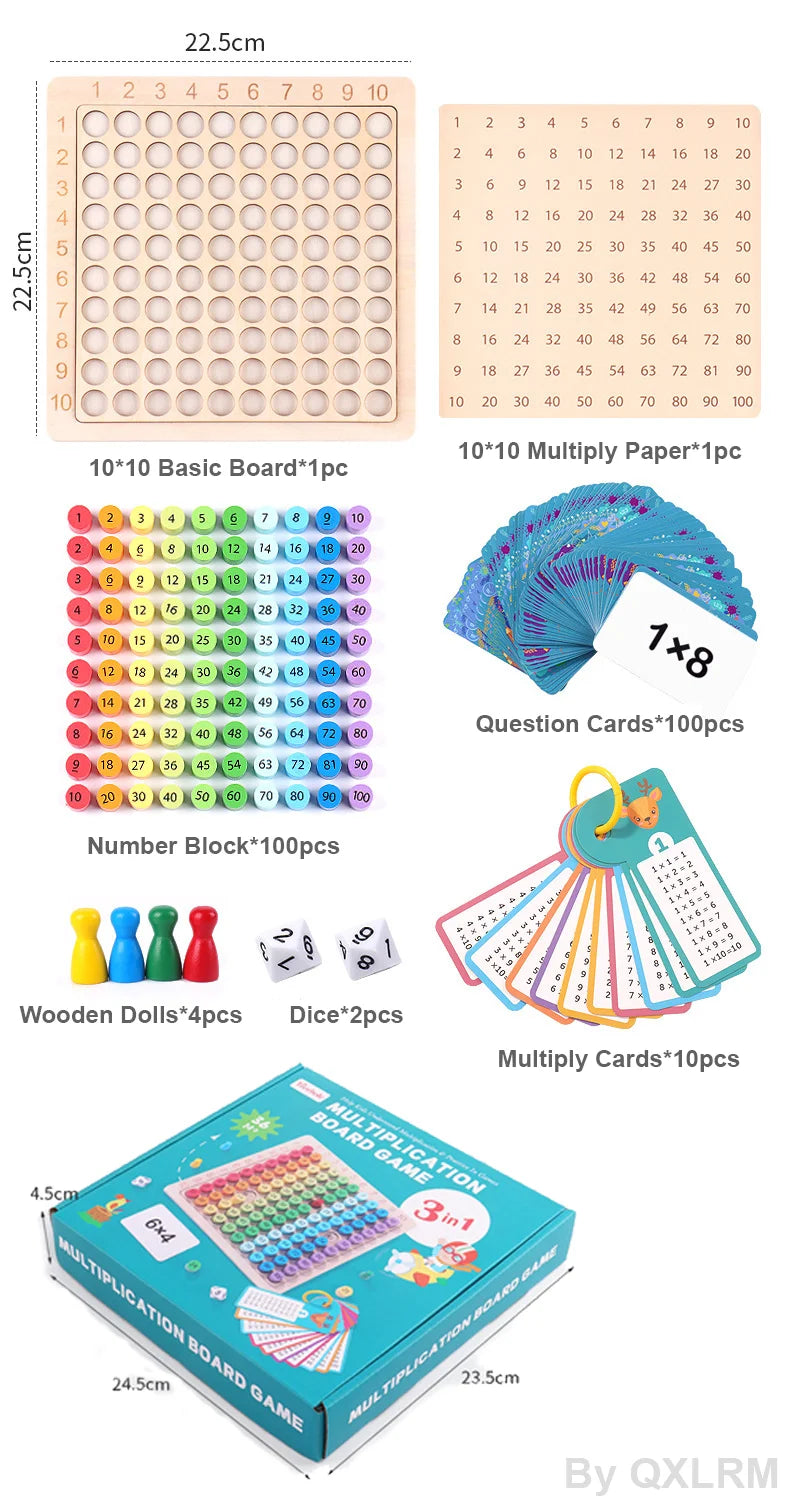 ELMAS - 99 Multiplication Board Game for Kids Learning - Al Masam Stationery LLC