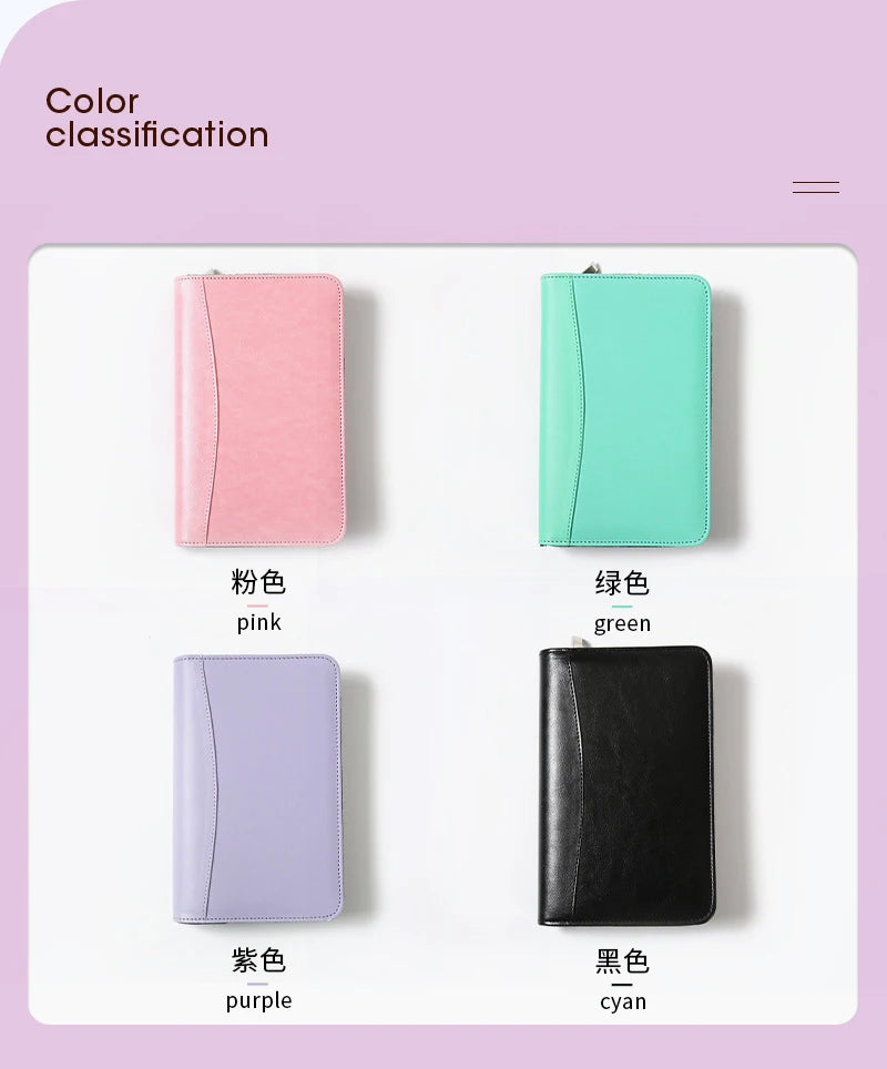 ELMAS Stylish A6 Leather Binder Planner with Calculator - Al Masam Stationery LLC