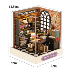 ELMAS Enchanting Mini Wooden Dollhouse Kit with Lights