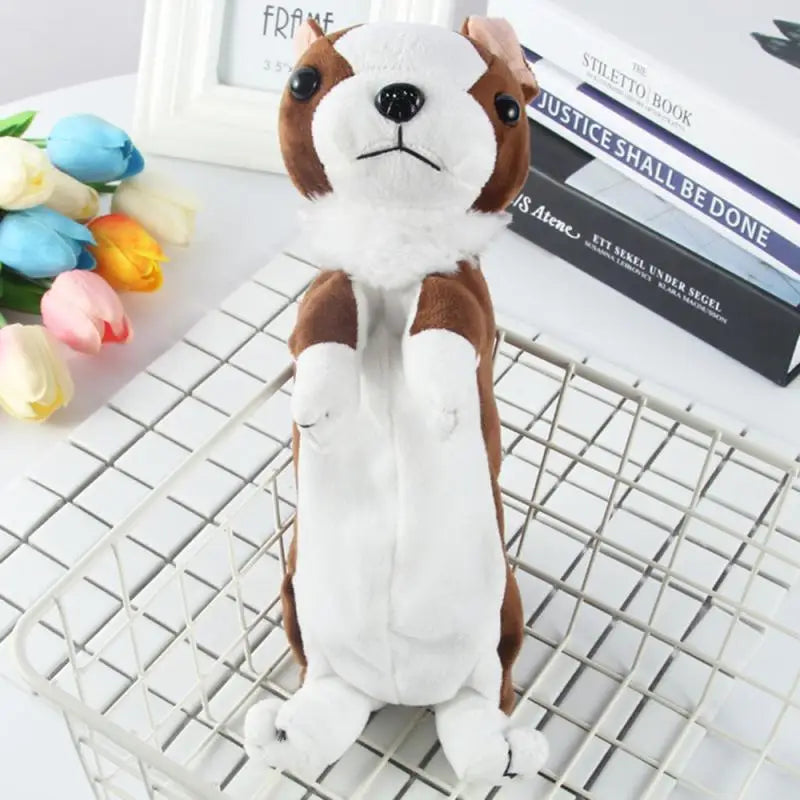 ELMAS Kawaii Plush Dog Pencil Case for School & Office - Al Masam Stationery LLC