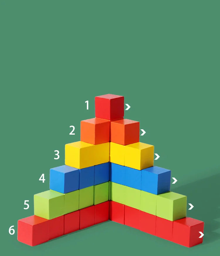 ELMAS Colorful Wooden Building Blocks for Kids - Al Masam Stationery LLC