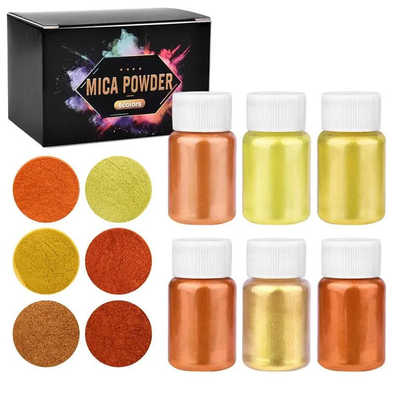 ELMAS 6 Color Pearl Powder Pigment Set for DIY Crafts - Al Masam Stationery LLC