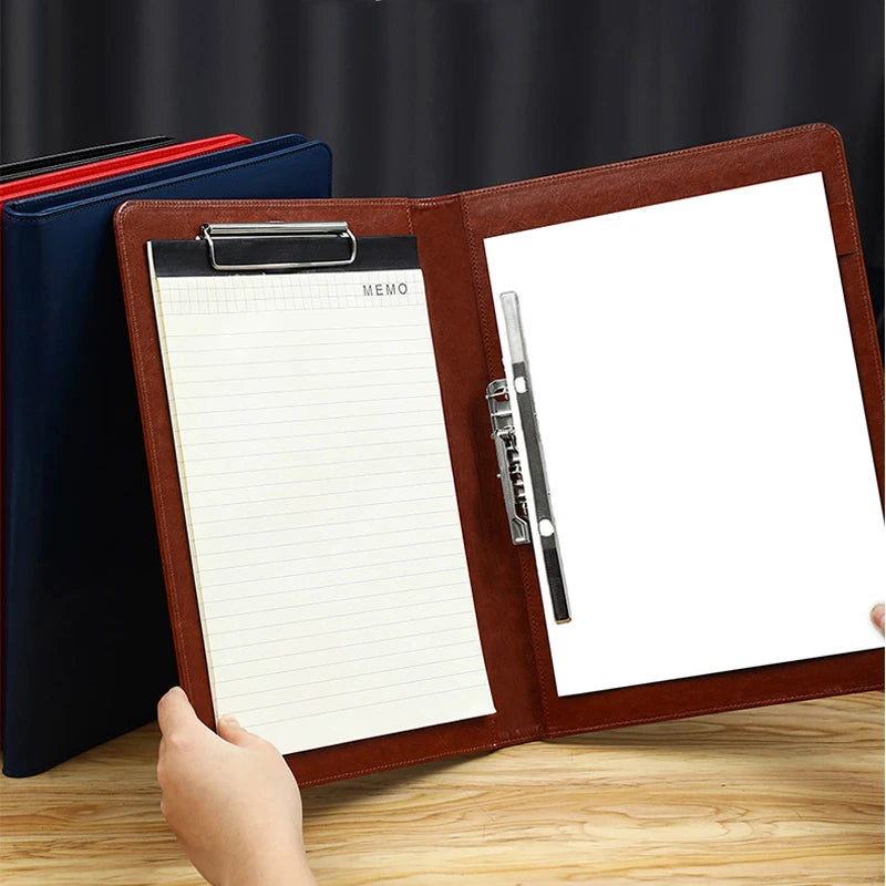 ELMAS Elegant PU Leather A4 Padfolio with Clips - Al Masam Stationery LLC
