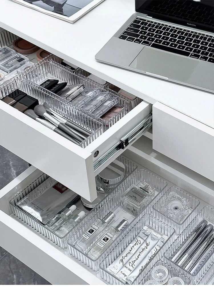 ELMAS 4/7PCS Acrylic Desk Drawer Organizers Set Clear - Al Masam Stationery LLC