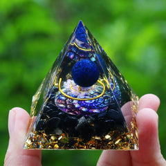 ELMAS Healing Amethyst Energy Pyramid for Balance