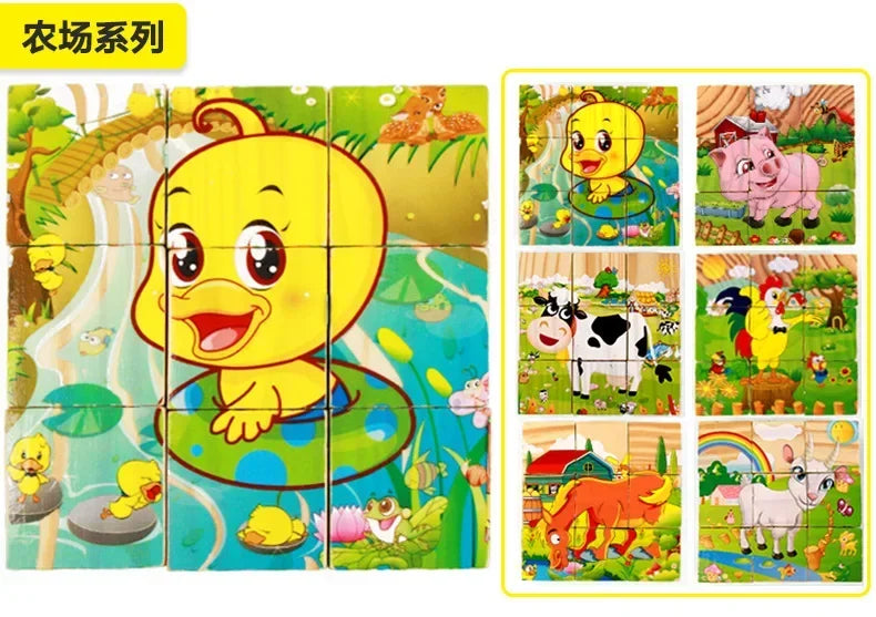 ELMAS 3D Cube Wooden Puzzle Montessori Learning Toy - Al Masam Stationery LLC