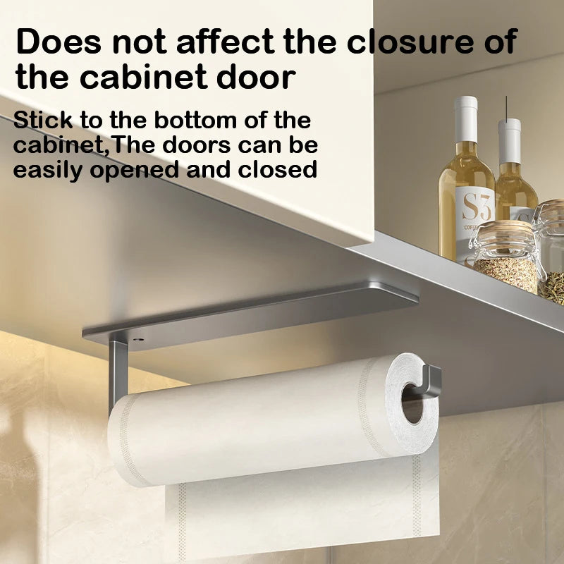 ELMAS Kitchen Paper Towel Holder Wall Mount Nail-Free Rack - Al Masam Stationery LLC