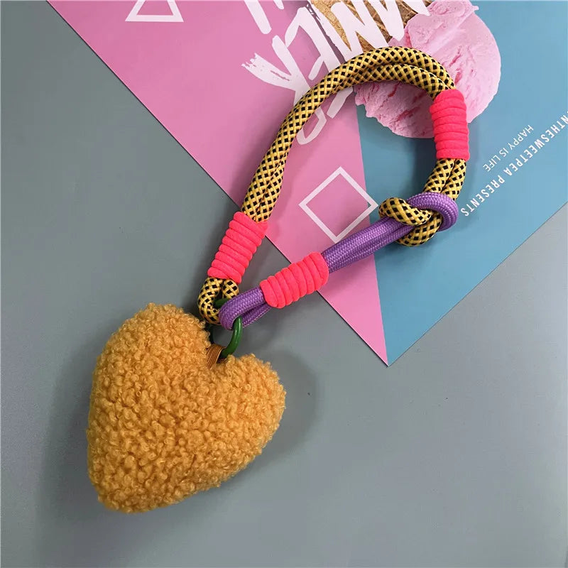 ELMAS Heart Plush Keychain with Colorful Lanyard - Al Masam Stationery LLC