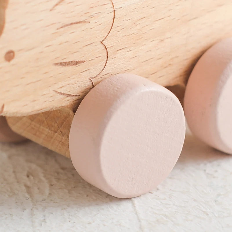 ELMAS: Baby Beech Wooden Block Dinosaur Trolley Toy - Al Masam Stationery LLC